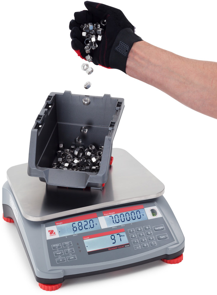 Comptage de pices avec la balance Ohaus Ranger Count 3000