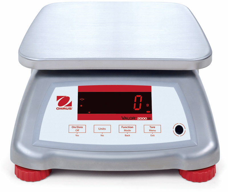 Ohaus Valor 2000XW balance tanche en inox vue frontale