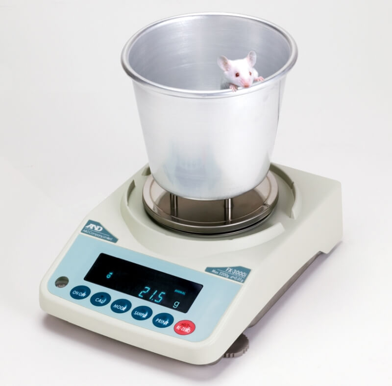 Balance de prcision A&D FX-i avec rcipient pour animaux