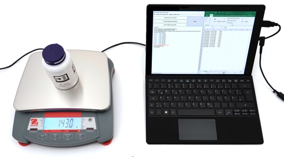 Balance avec interface USB connecte  un ordinateur